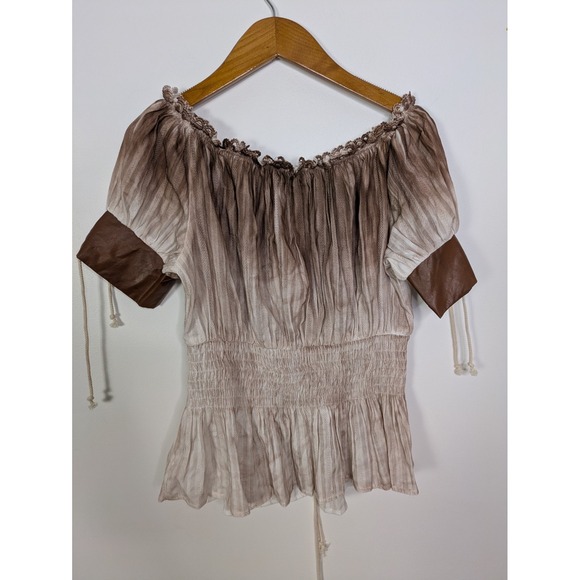 Scarlet Darkness Top Women's Small Off The Shoulder Pirate Steampunk Costume - Picture 6 of 6